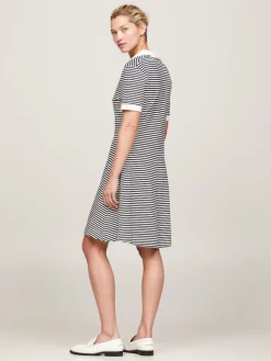 Tommy Hilfiger Kleider*F&F OPEN PLCKT LYCLL POLO DRS SS breton ecru-desert sky