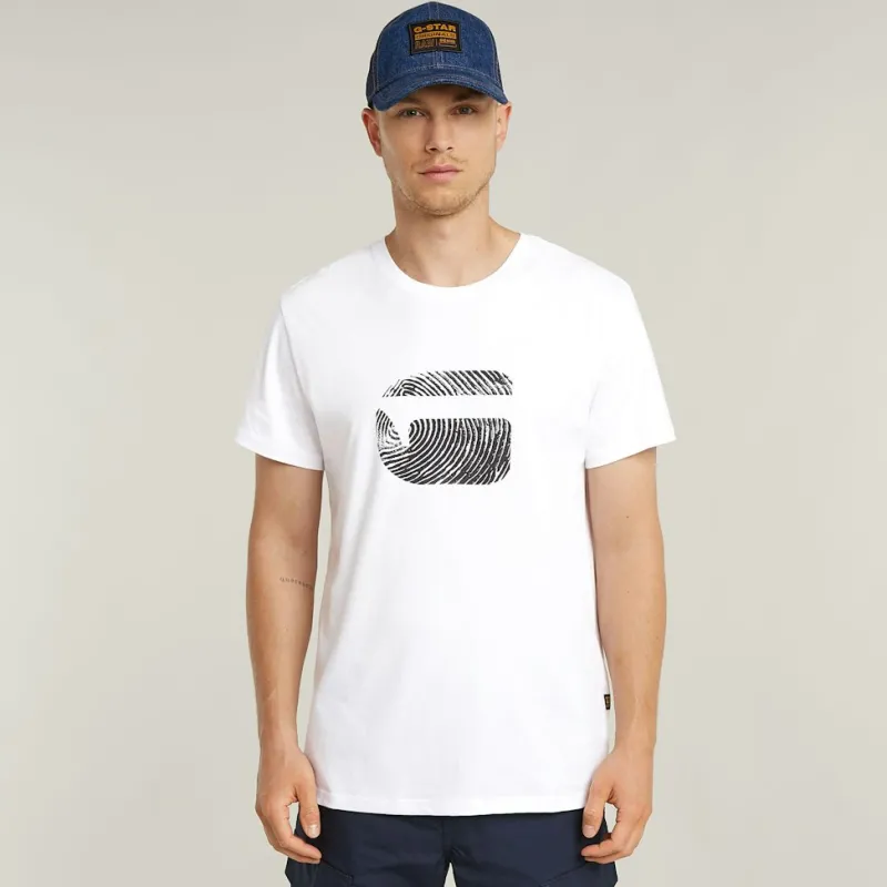 G-star Raw Shirts*Finger print burger r t white