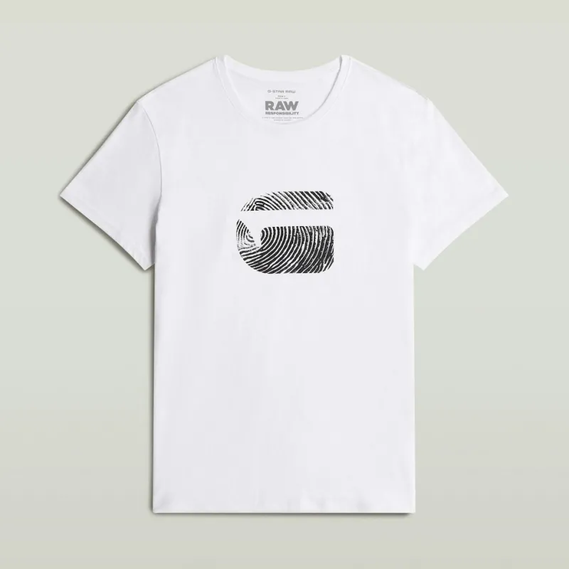 G-star Raw Shirts*Finger print burger r t white