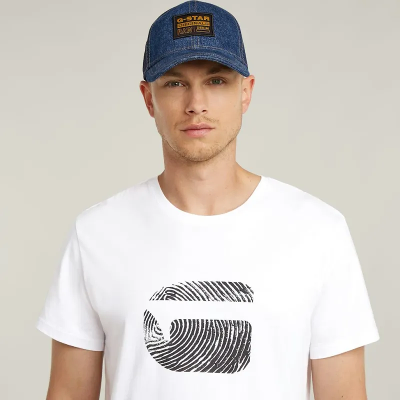 G-star Raw Shirts*Finger print burger r t white