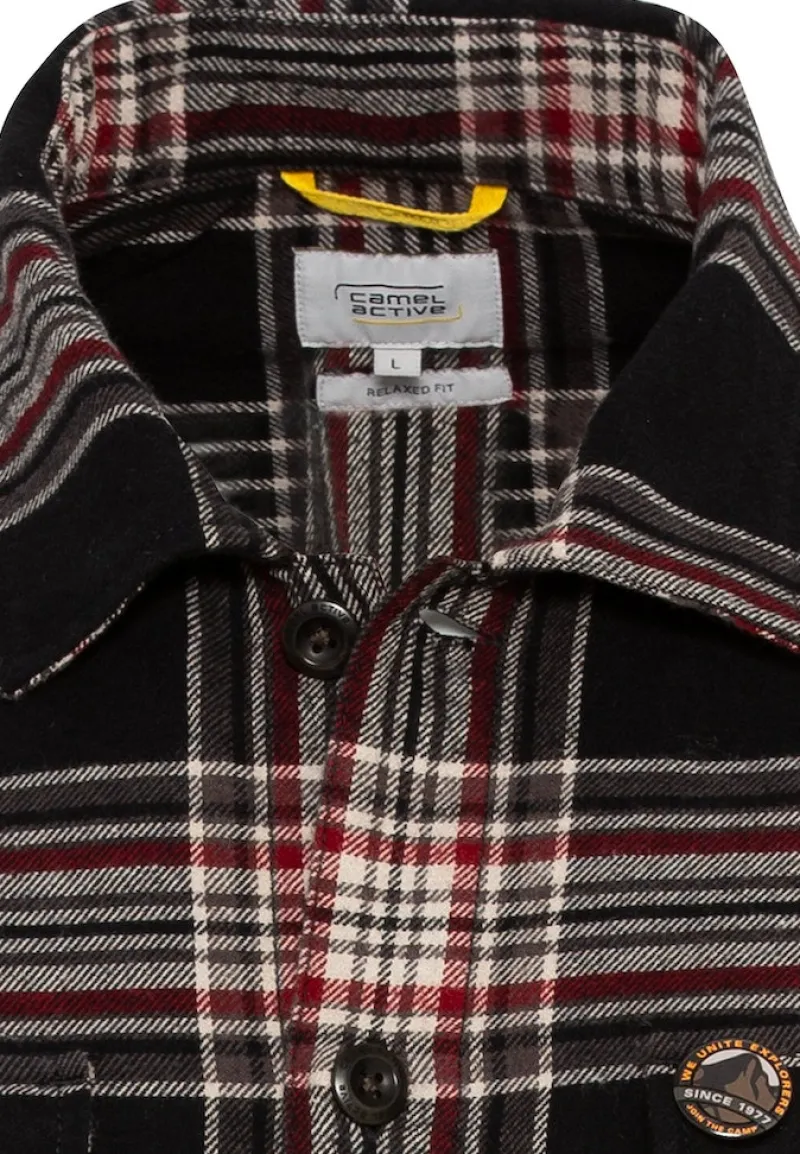 Camel Active Hemden|Big Boys*Flanell Overshirt im Karomuster Anthra