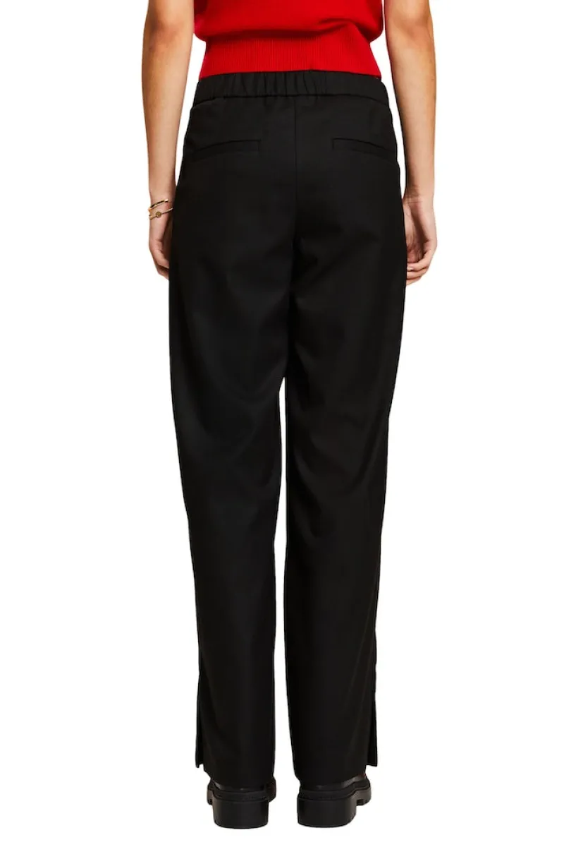Esprit Hosen*Flanellhose mit geschlitztem Beinsaum Black