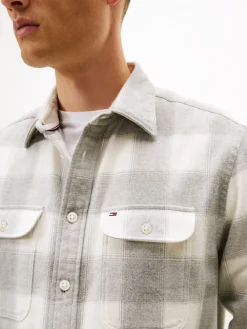 Tommy Hilfiger Big Boys|Hemden*FLANNEL CHECK SHIRT JACKET light grey htr - check