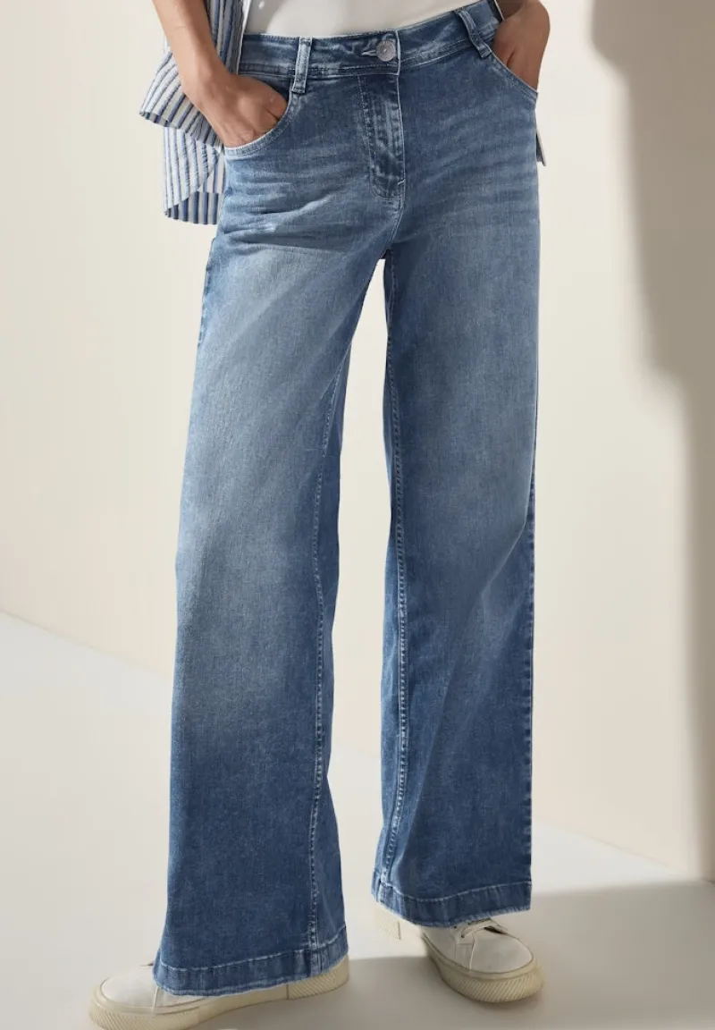Cecil Jeans*Flared Leg Jeans light blue washed