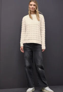Street One Pullover & Sweatshirts*Flauschiger Strukturpullover soft beige