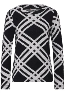 Street One Shirts*Flauschiges Langarmshirt Black