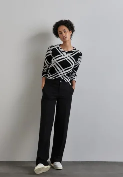 Street One Shirts*Flauschiges Langarmshirt Black