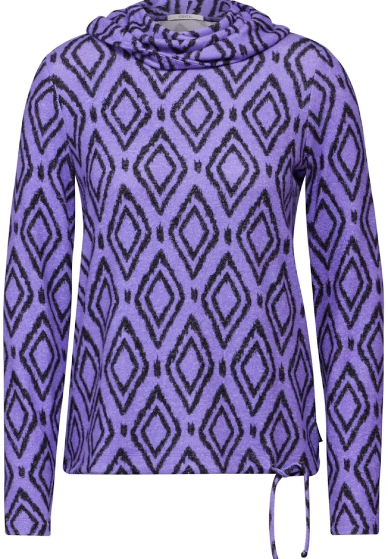 Cecil Shirts*Flauschiges Shirt mit Print lilac melange