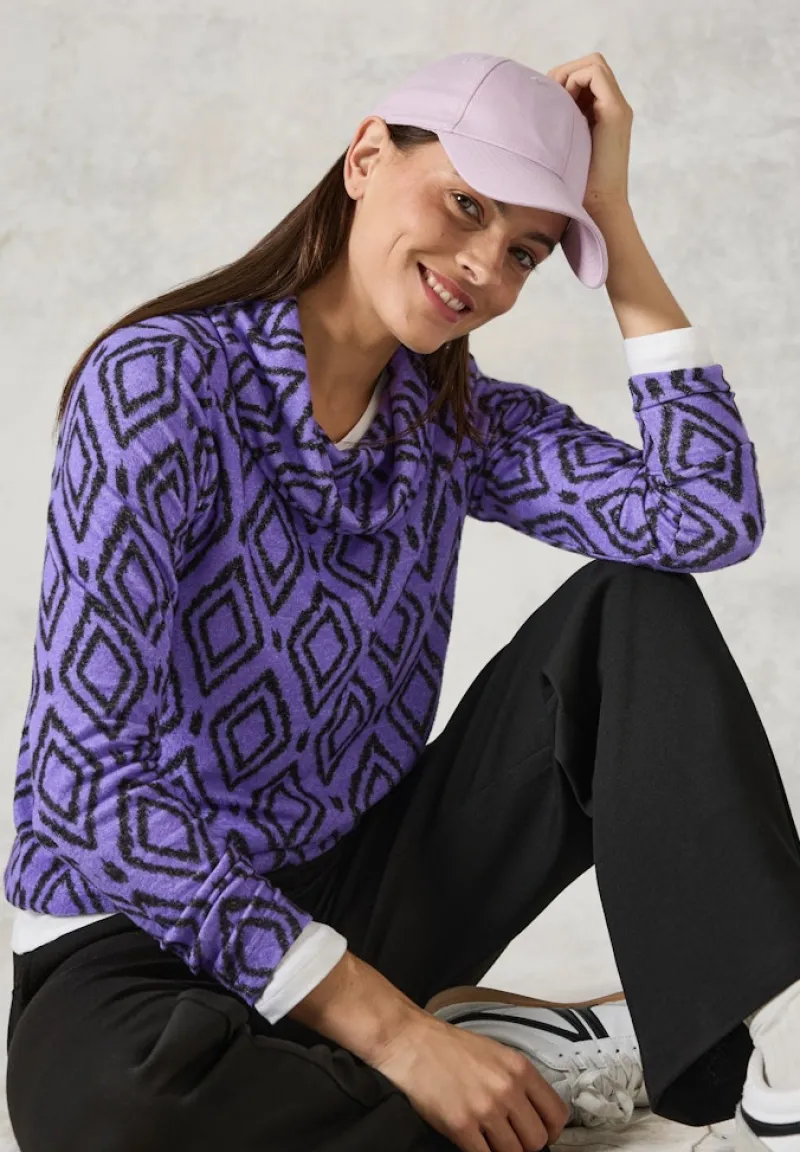 Cecil Shirts*Flauschiges Shirt mit Print lilac melange