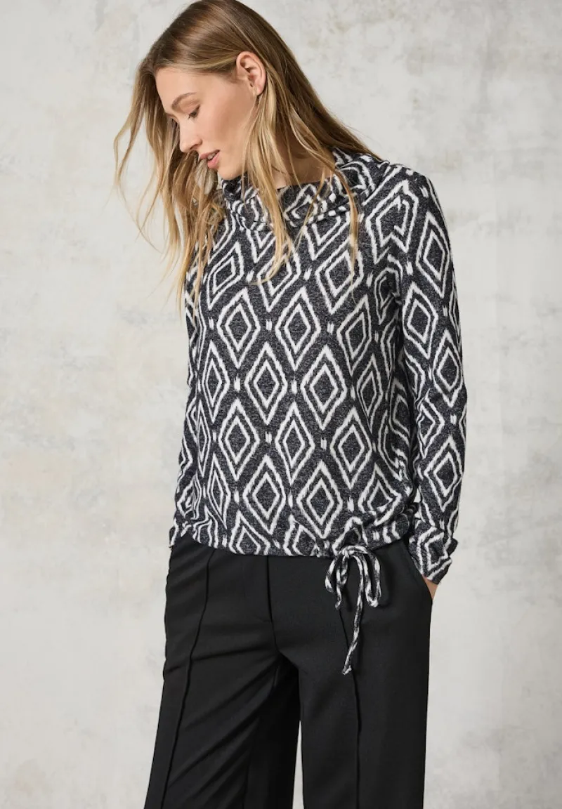 Cecil Shirts*Flauschiges Shirt mit Print charcoal grey melange