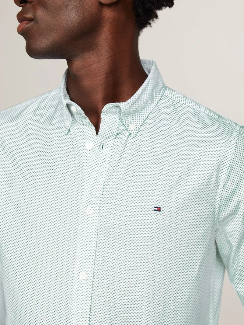 Tommy Hilfiger Hemden|Big Boys*FLEX MINI PRINT SF SHIRT optic white - olympic green