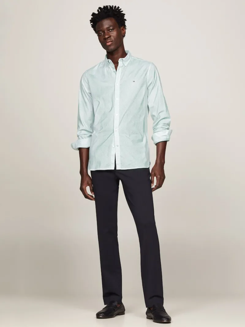 Tommy Hilfiger Hemden|Big Boys*FLEX MINI PRINT SF SHIRT optic white - olympic green