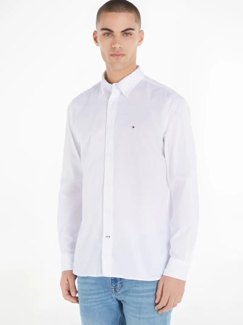 Tommy Hilfiger Hemden|Big Boys*FLEX POPELINE-HEMD MIT BIO-BAUMWOLLE white
