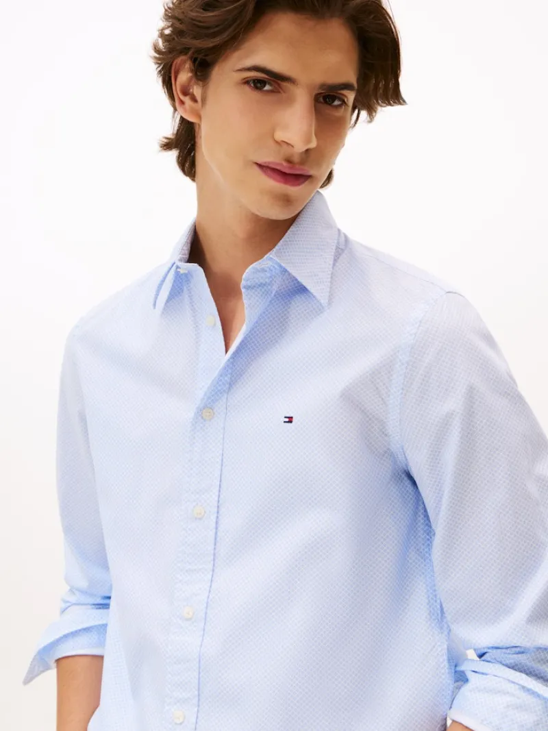 Tommy Hilfiger Hemden|Big Boys*FLEX POPLIN MICRO RF PRINT SHIRT blue spell - allover