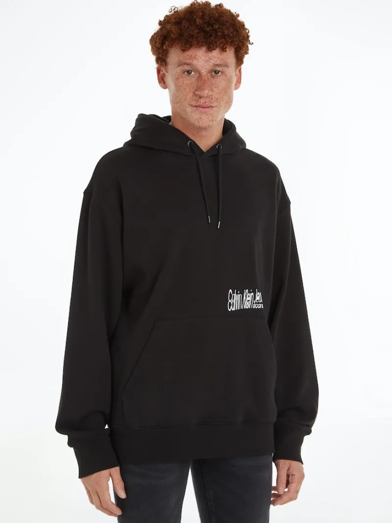 Calvin Klein Jeans Pullover & Sweatshirts*FLORAL GRAPHIC HOODIE ck black