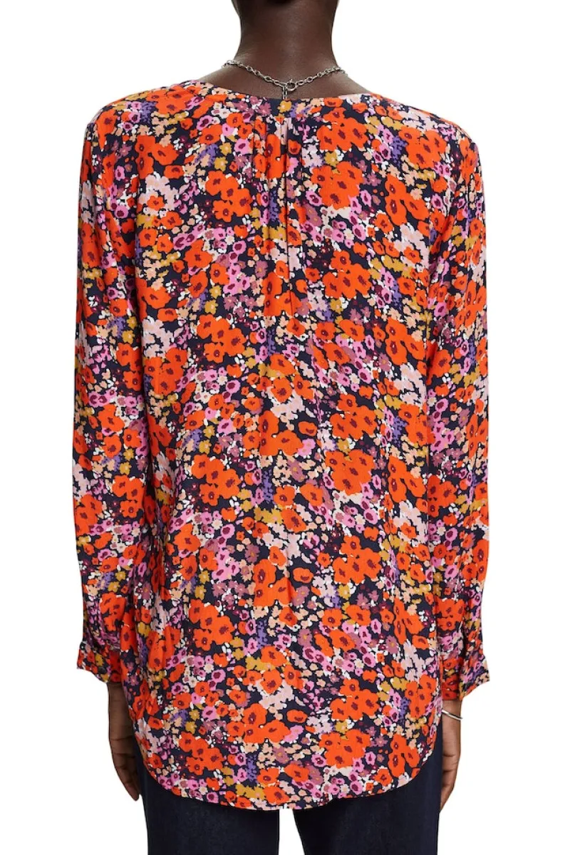 Esprit Blusen*Florale Bluse mit V-Ausschnitt new navy