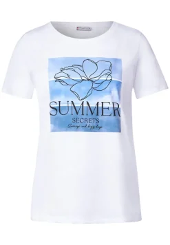 Street One Shirts*Flower Partprint Shirt blue bay