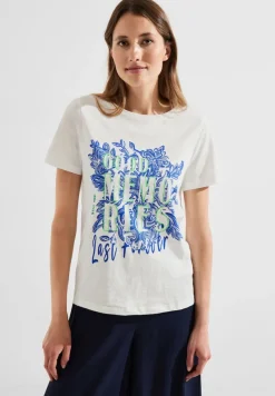 Cecil Shirts*Fotoprint T-Shirt vanilla white