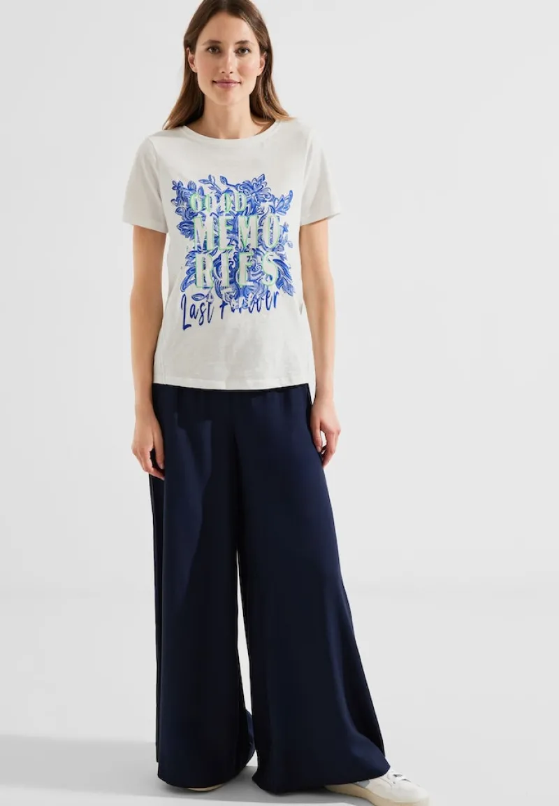 Cecil Shirts*Fotoprint T-Shirt vanilla white