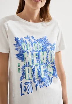 Cecil Shirts*Fotoprint T-Shirt vanilla white