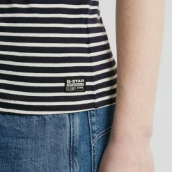 G-star Raw Shirts*Front seam stripe r t wmn osaka blue-lt chalk stripe