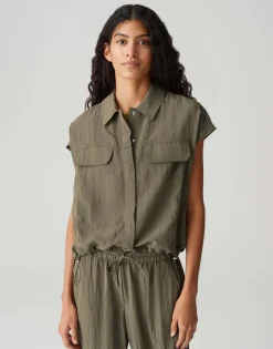 Opus Blusen*Fropi olive leaf