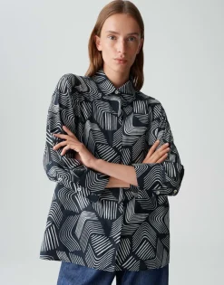 Opus Blusen*Fumina move coal blue