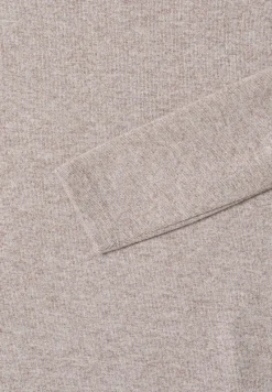 Cecil Pullover & Sweatshirts*Funnelneck Melange Rippshirt chocolate mousse melange