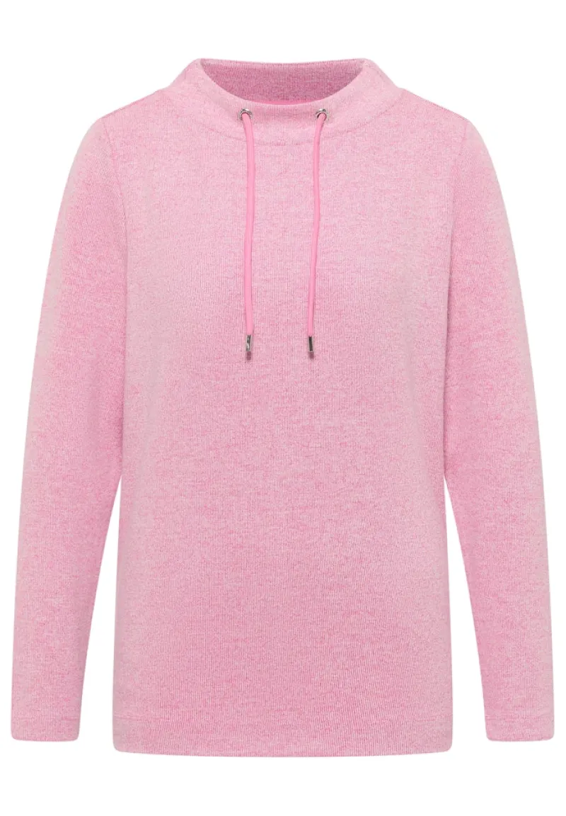 Cecil Pullover & Sweatshirts*Funnelneck Melange Rippshirt dark blossom melange