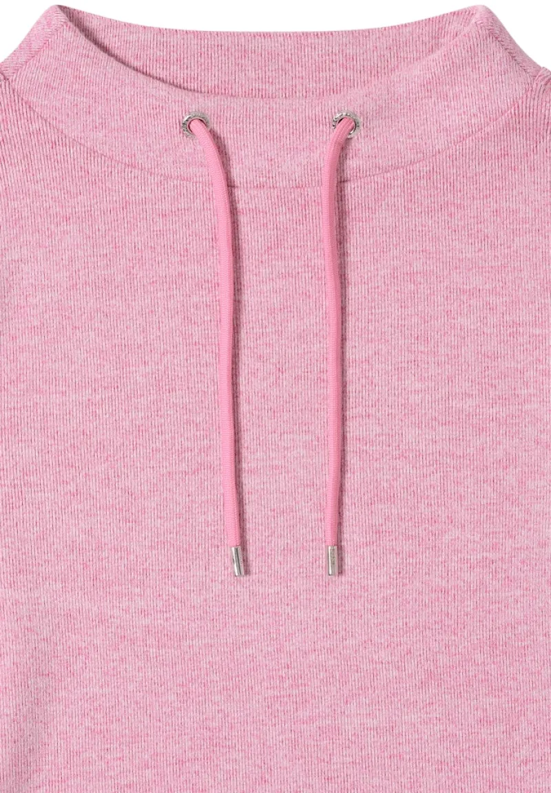 Cecil Pullover & Sweatshirts*Funnelneck Melange Rippshirt dark blossom melange