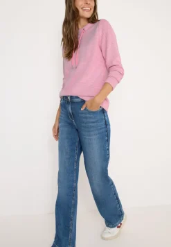 Cecil Pullover & Sweatshirts*Funnelneck Melange Rippshirt dark blossom melange