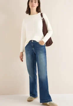 Cecil Shirts*Funnelneck Shirt in Unifarbe creamy white