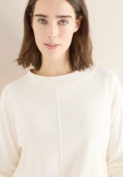 Cecil Shirts*Funnelneck Shirt in Unifarbe creamy white