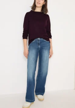 Cecil Shirts*Funnelneck Shirt in Unifarbe eggplant red