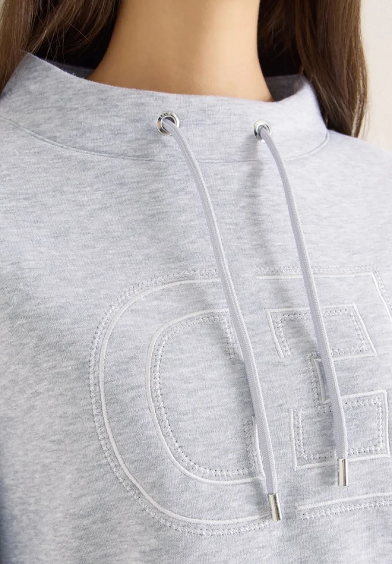 Cecil Pullover & Sweatshirts*Funnelneck Sweatshirt luna grey melange