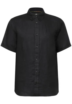 Street One Men Hemden|Big Boys*Garment dye Leinenhemd Black