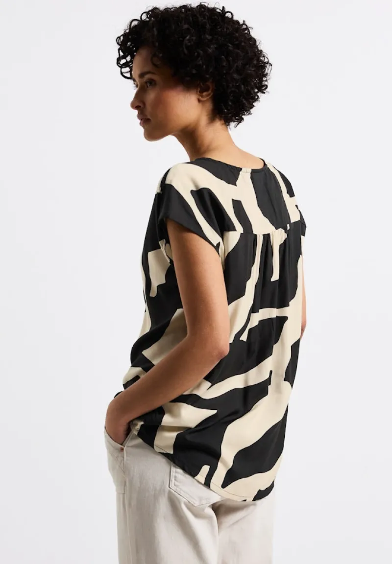 Street One Blusen*Gemusterte Bluse whale tail grey