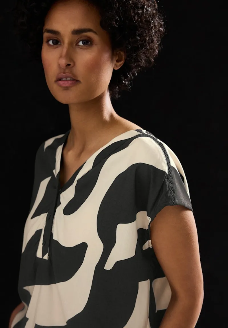 Street One Blusen*Gemusterte Bluse whale tail grey