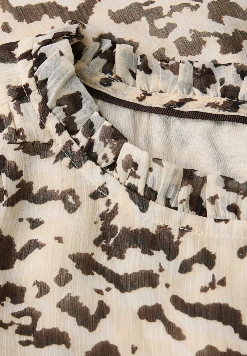 Street One Blusen*Gemusterte Chiffon-Tunika morning beige