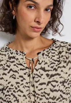 Street One Blusen*Gemusterte Chiffon-Tunika morning beige