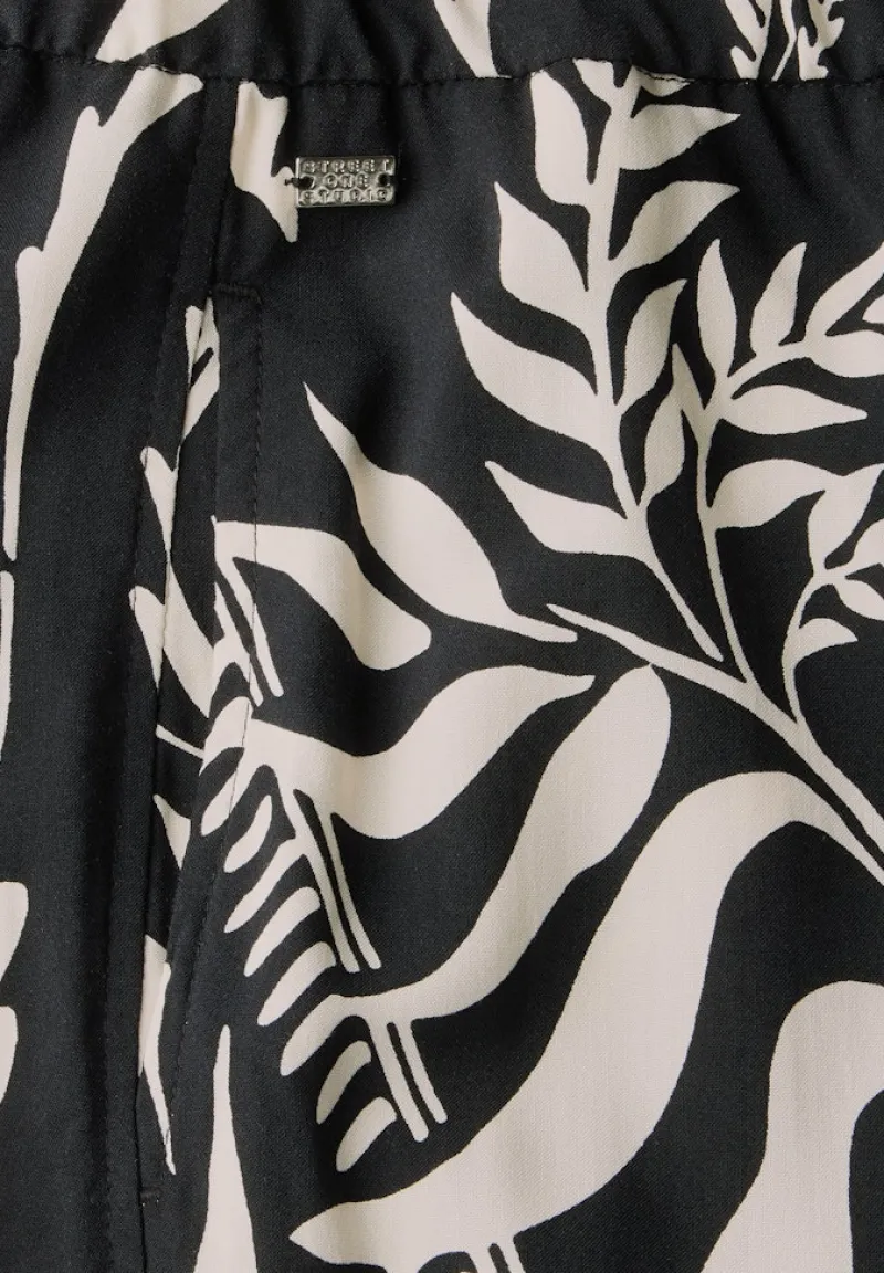 STREET ONE STUDIO Hosen*Gemusterte Culotte Black