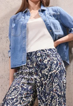 STREET ONE STUDIO Hosen*Gemusterte Culotte dark void blue