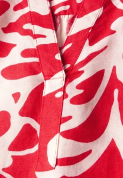Street One Blusen*Gemusterte Leinenmix-Bluse glory red
