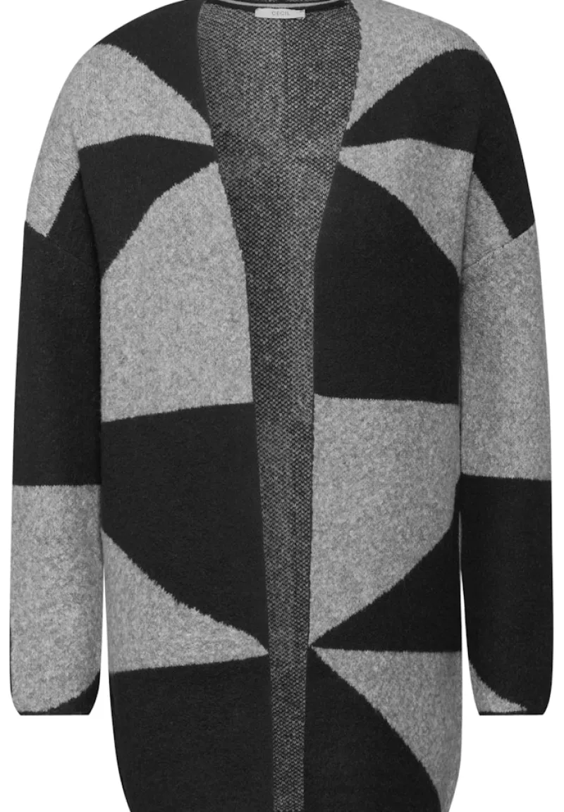 Cecil Pullover & Sweatshirts*Gemusterte Strickjacke Black