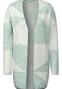 Cecil Pullover & Sweatshirts*Gemusterte Strickjacke glaced green melange