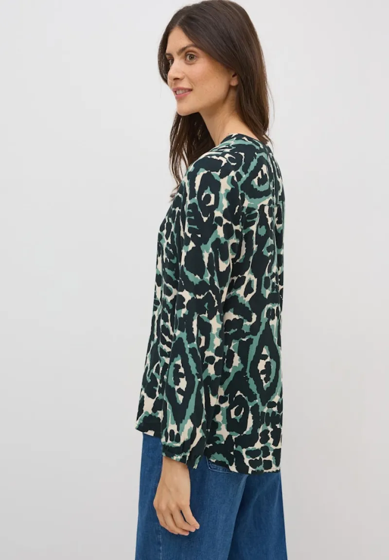 Cecil Blusen*Gemusterte Tunika ink green