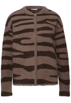 Street One Pullover & Sweatshirts*Gemusterter Cardigan silk brown