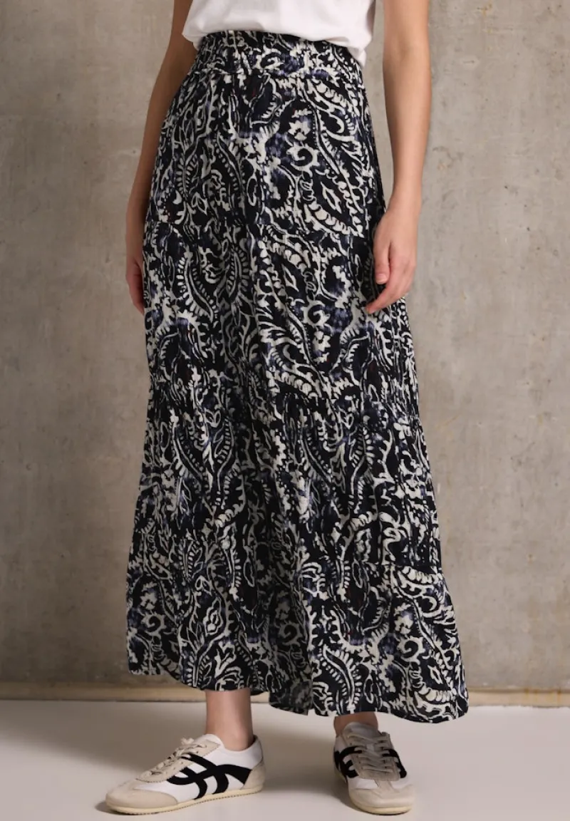 STREET ONE STUDIO Röcke*Gemusterter Musselin-Rock dark void blue