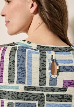 Cecil Shirts*Gemustertes Ausbrenner-Shirt light alabaster white