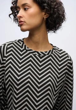 Street One Shirts*Gemustertes Jacquard Shirt Black